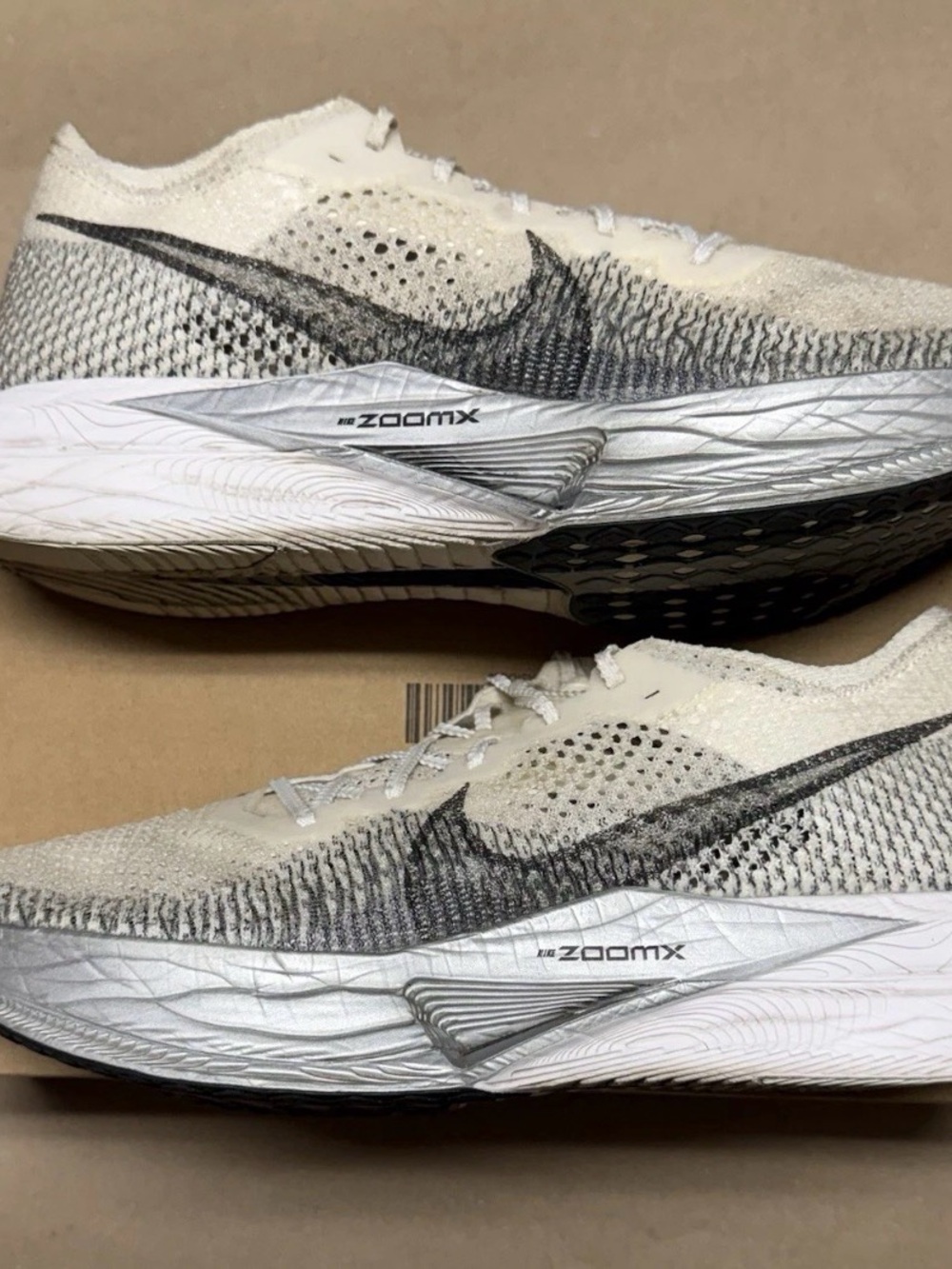 Nike Zoom X Vaporfly Next 3% White Particle Grey men’s sz 14 running shoes Rare!